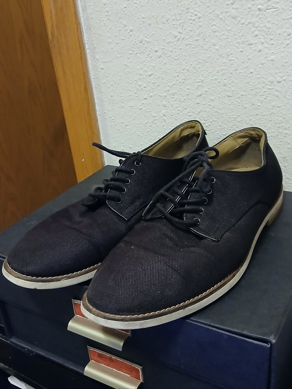 Calvin Klein Men's Aggussie Fabric Oxford Dress Shoes - Black - Size 10
